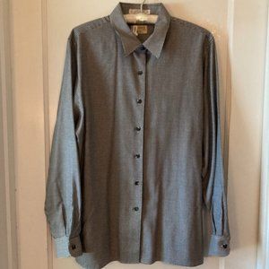 Black and white houndstooth long sleeve blouse